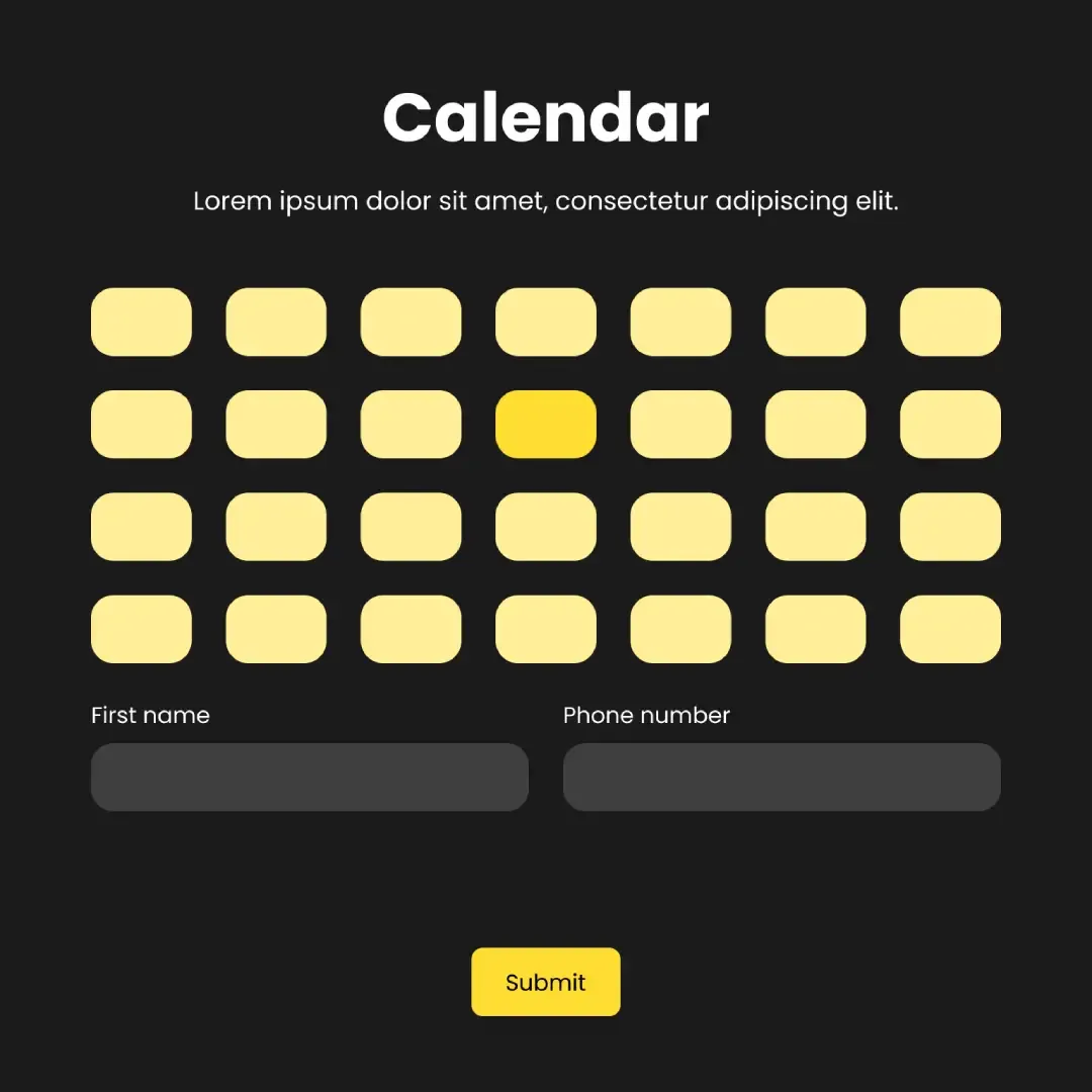 Przykład kalendarza rezerwacji wizyt.