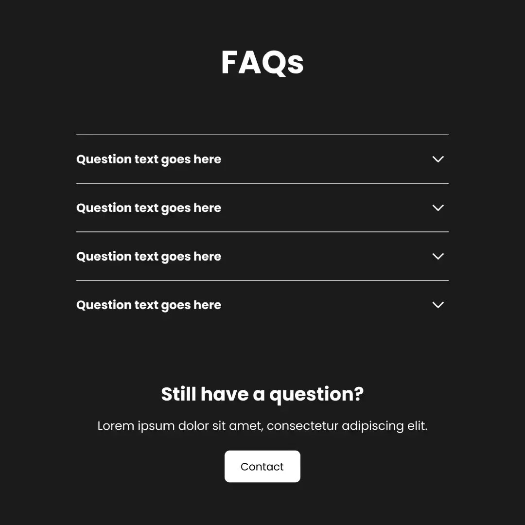 Przykład sekcji FAQ.