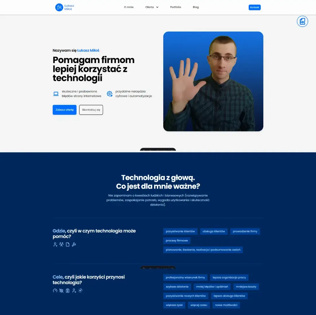 Aktualna stronna internetowa Łukasza Miłoś www.lukaszmilos.pl