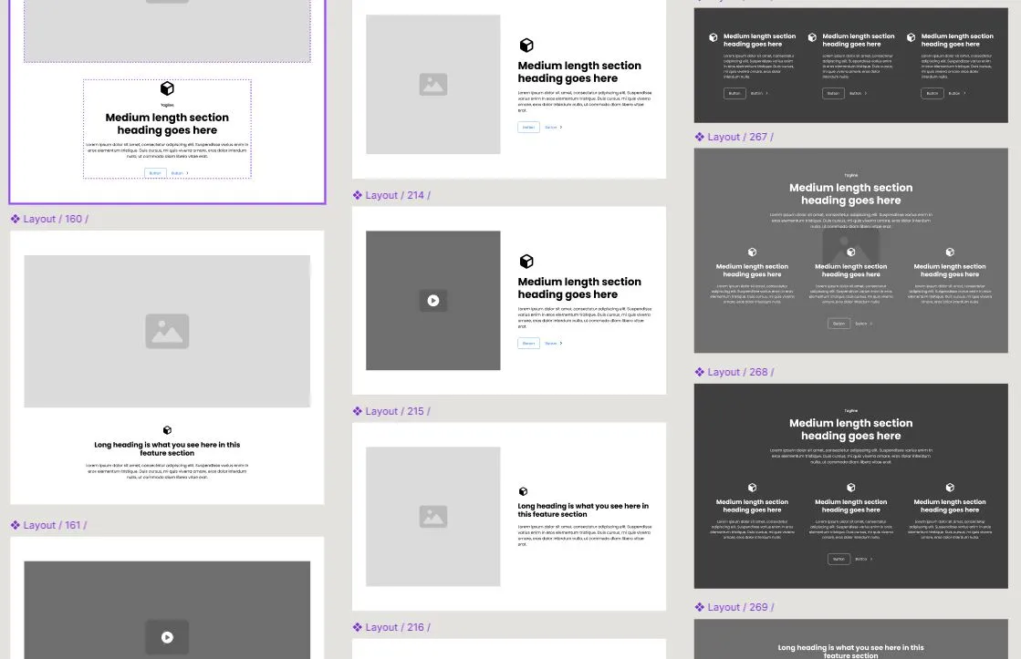 przykład gotowych układów siatek relume