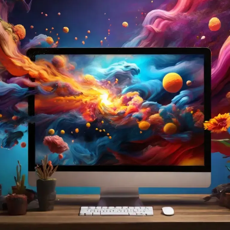 Abstrakcyjny obraz niesamowitej strony internetowej, która wyłania się poza ekran monitora.