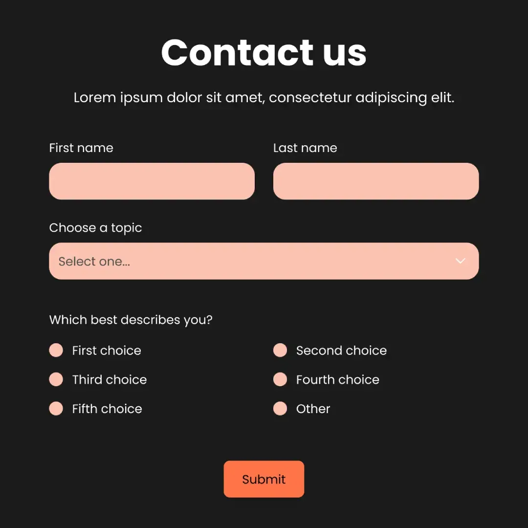 Przykład rozbudowanego formularza oferty.