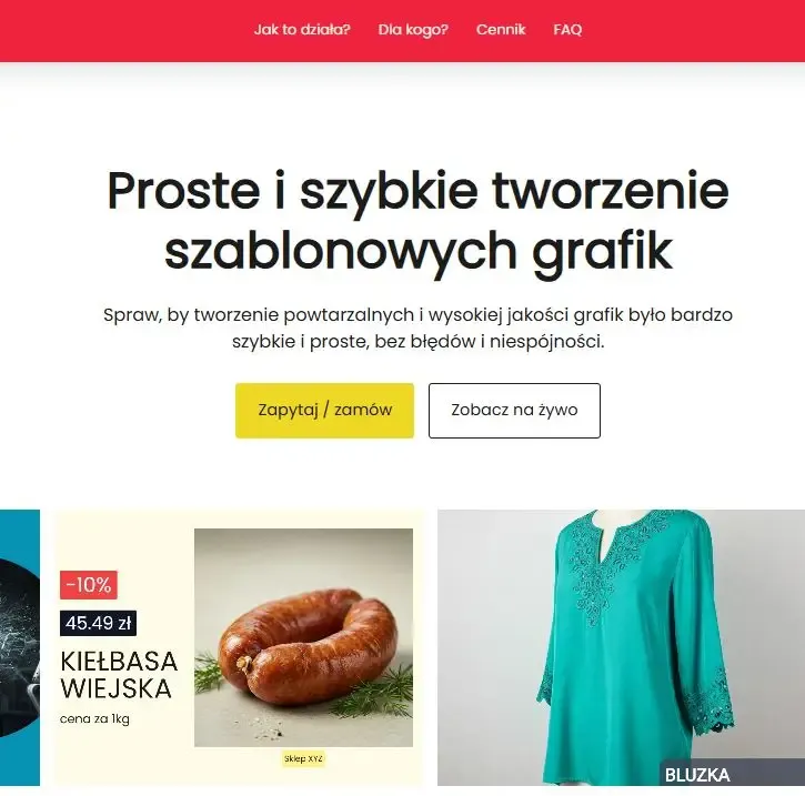 Fragment systemu tworzenia szablonowych grafik